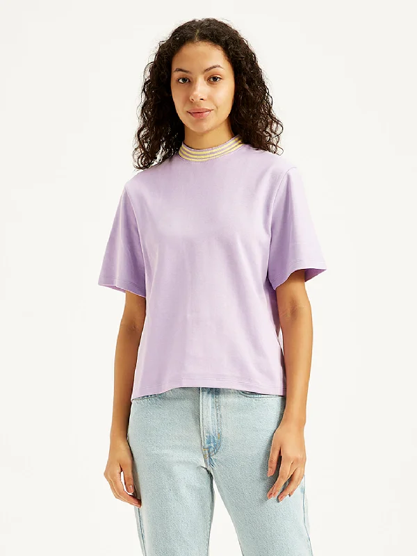 Women's Solid Relaxed Fit T-Shirt