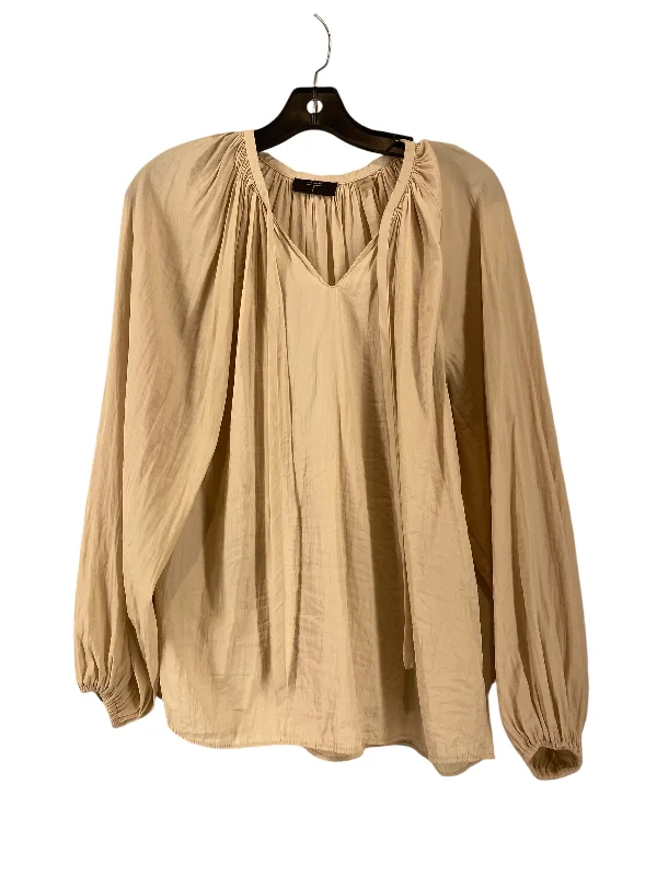 Blouse Long Sleeve By T Tahari In Cream, Size: Xs