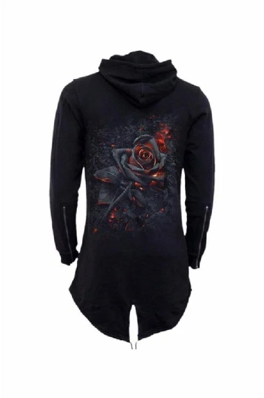 Burnt Rose - Ladies Fish Tail Full Zip Hoody - Zip Sleeve