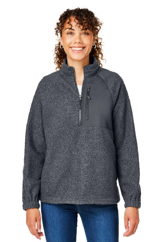 North End Womens Aura Sweater Fleece 1/4 Zip Sweatshirt - Carbon Grey